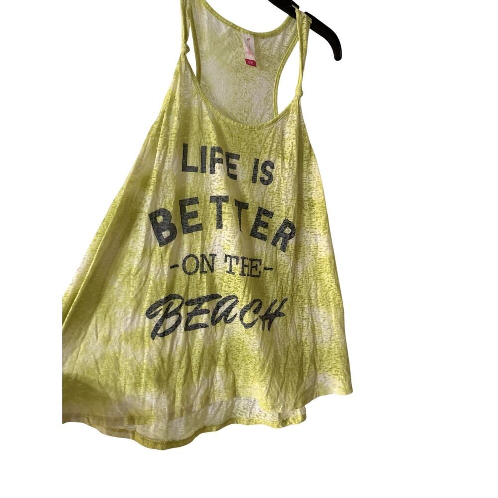 Life Is Better At‎ The Beach Yellow Women's Junior 15-17 Tank Too Cute